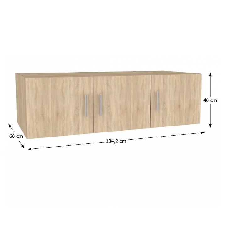 Nadstavec na skriňu, 134cm, dub sonoma, INVITA 3D