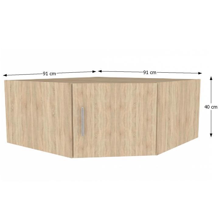 Nadstavec na skriňu, 91cm, dub sonoma, INVITA ROH
