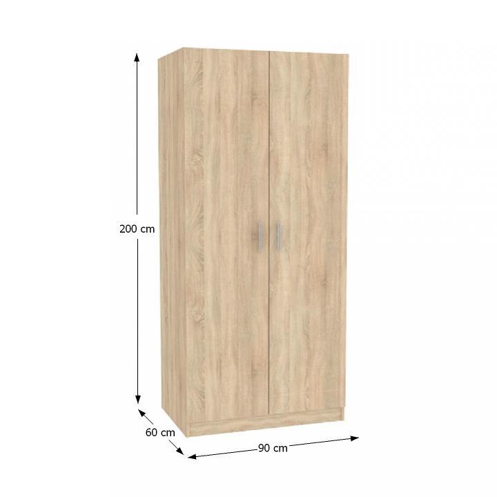 Skriňa, 90cm, vešiaková, dub sonoma, INVITA 2D
