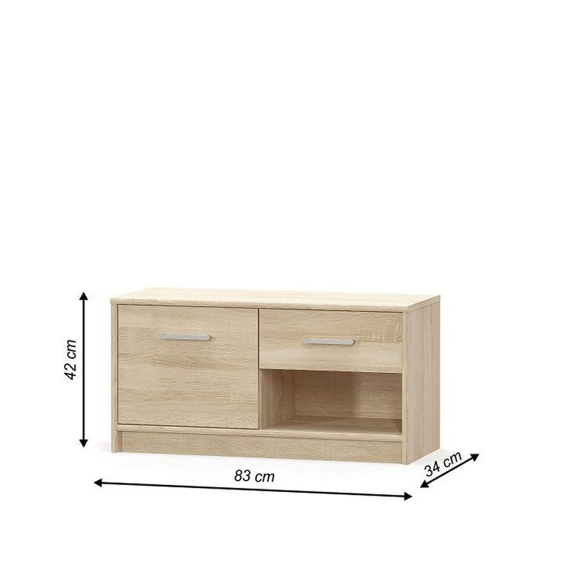 Komoda, 83cm, kombinovaná, dub sonoma, TEYO 1D1S