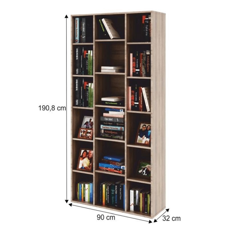 Regál, 90cm, dub sonoma, DUNAJ