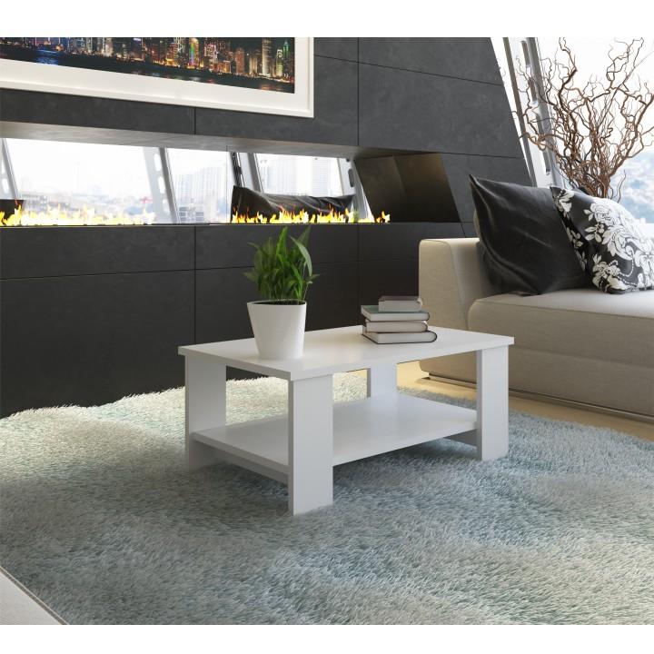 Konferenčný stolík, 90x55cm, biely, BERNARDO