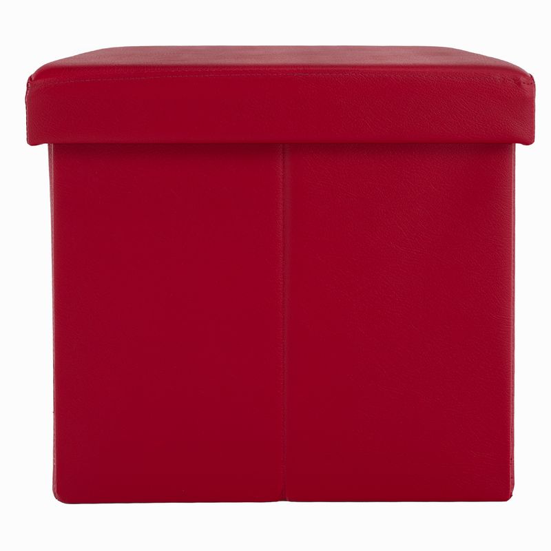 Skladací taburet, 40cm, ekokoža červená, TELA NEW