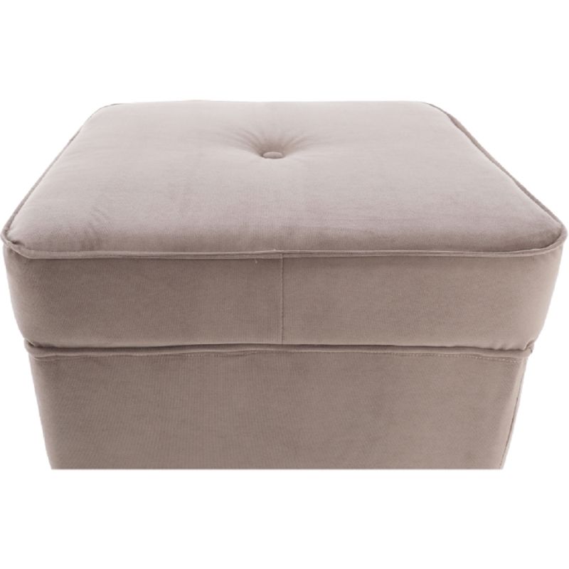 Moderný taburet, 40cm, látka béžovosivá, drevo buk, RUFINO 3 NEW