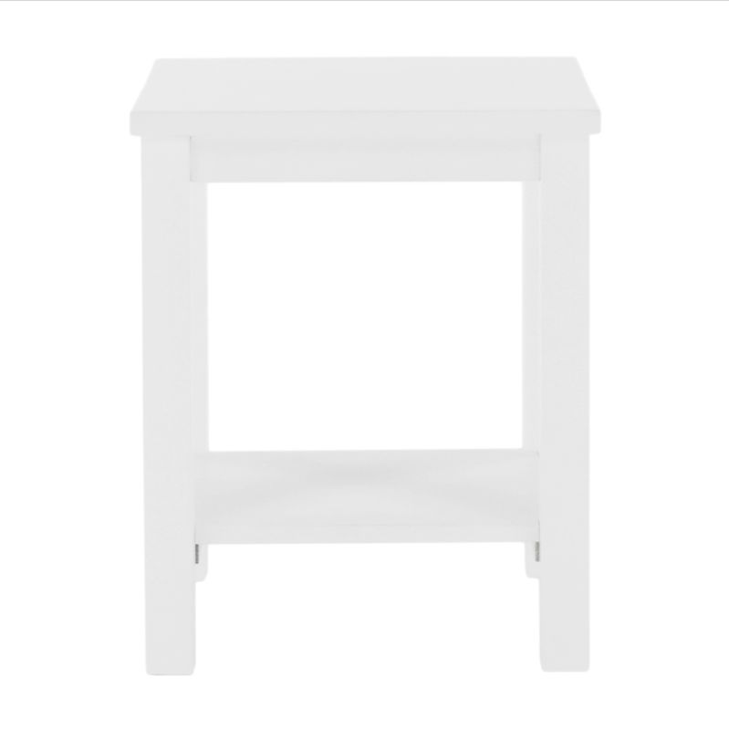 Nočný stolík, 38cm, masív, biely, FOSIL