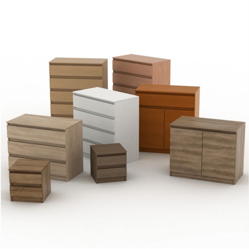 Komoda, 90cm, kombinovaná, biela, HANY NEW 007