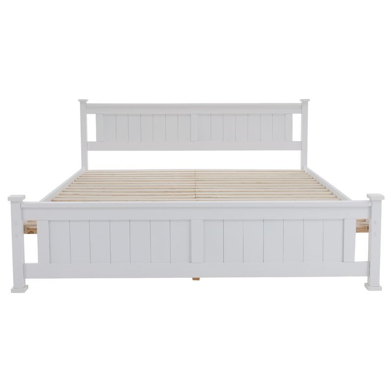 Manželská posteľ, 180x200, s roštom, biela, LUCAS NEW