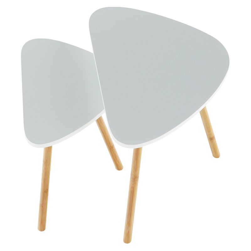 Sada dvoch konferenčných stolíkov, biely, prírodný, BISMAK