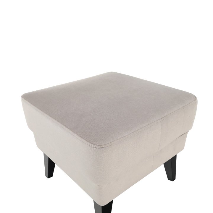 Taburet, 50cm, látka krémová, drevo čierne, Rodeza