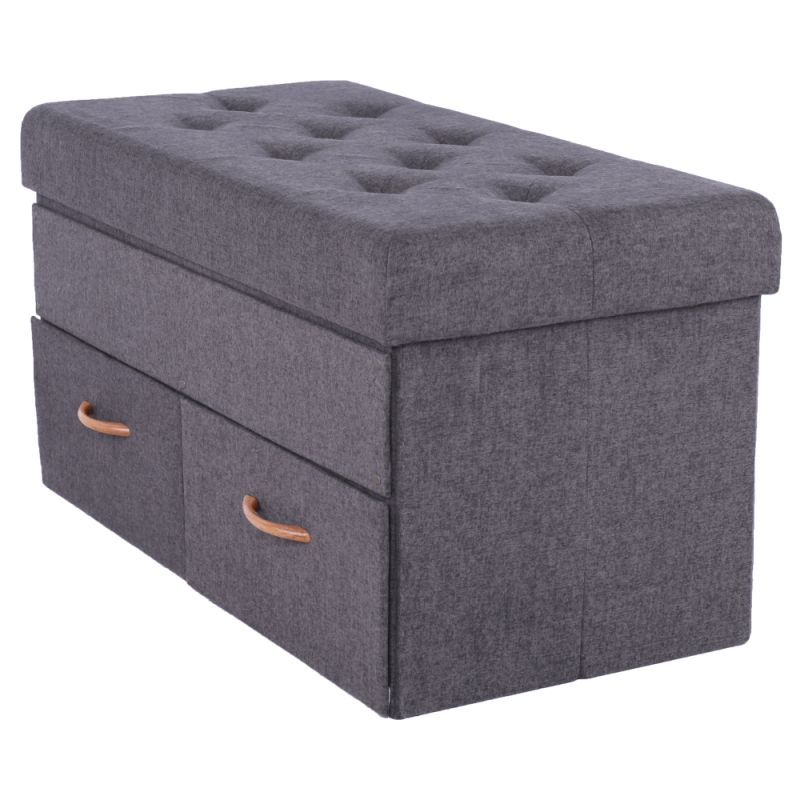 Taburet, 84cm, úložný priestor, sivá látka, SULOT TYP 2