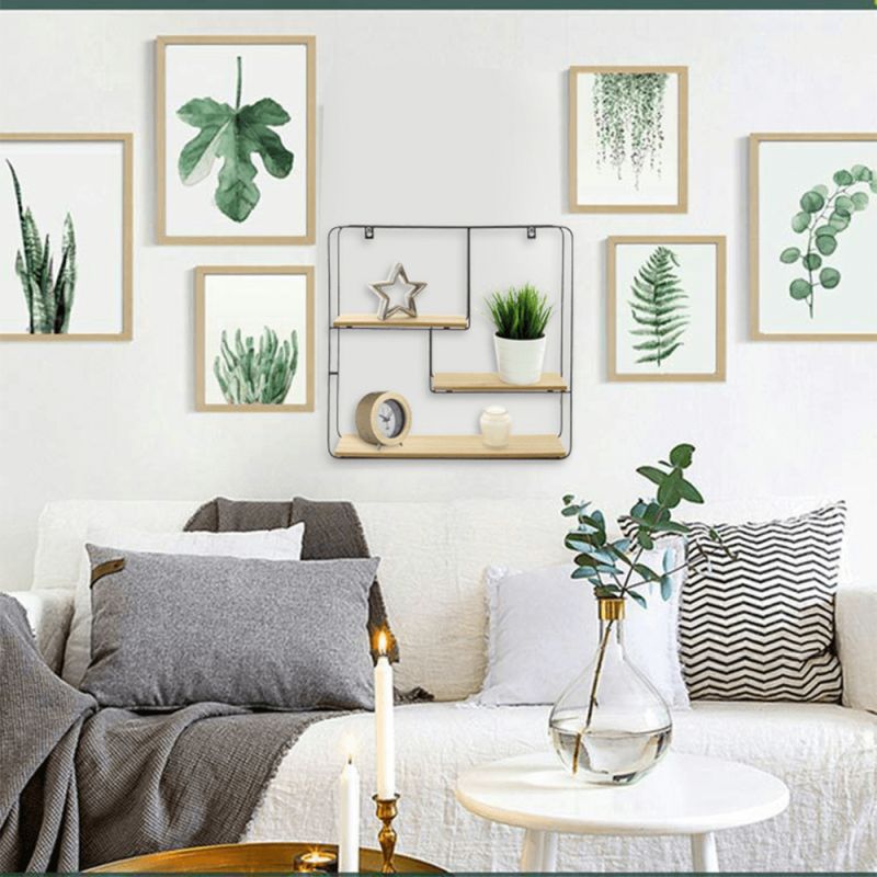 Polička, 50cm, prírodná, čierna, DESIO TYP 1