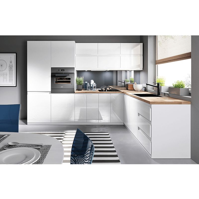 Spodná skrinka rohová, 90cm, biela, biely lesk, AURORA D90N