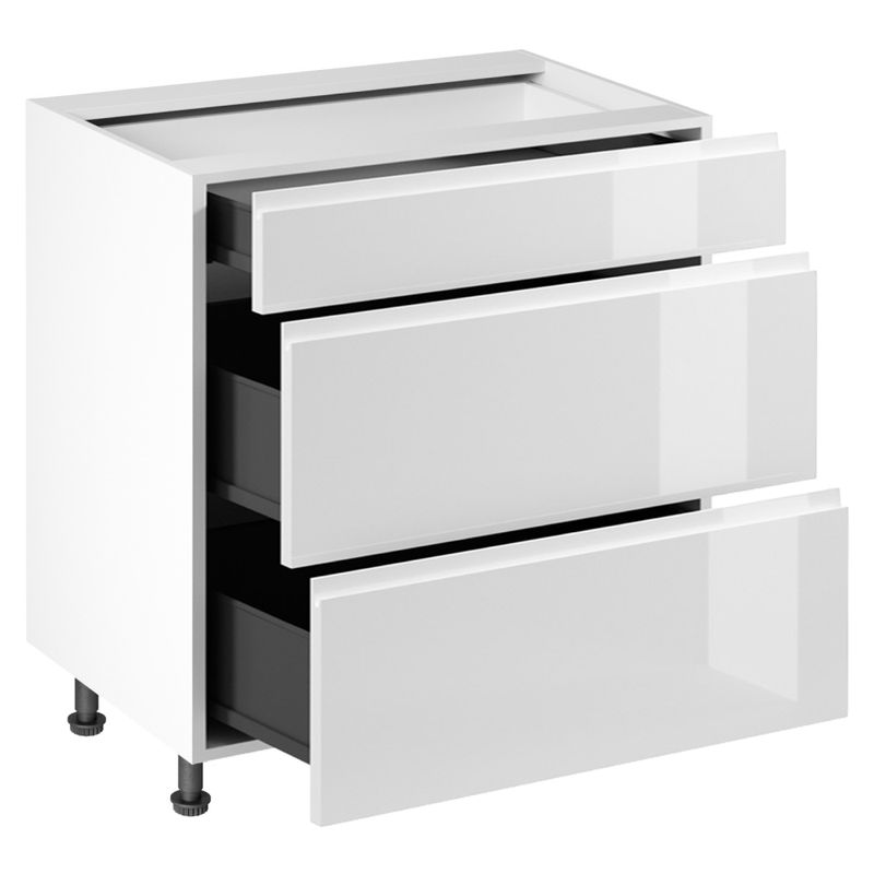 Spodná skrinka, 80cm, biela, biely lesk, AURORA D80S3