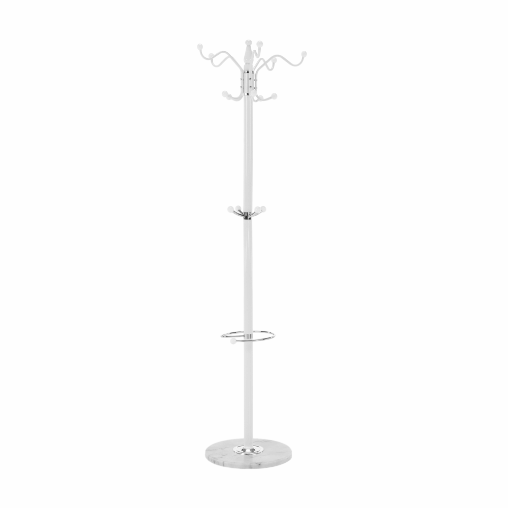 Vešiak, 175cm, biely, kov, ELOS