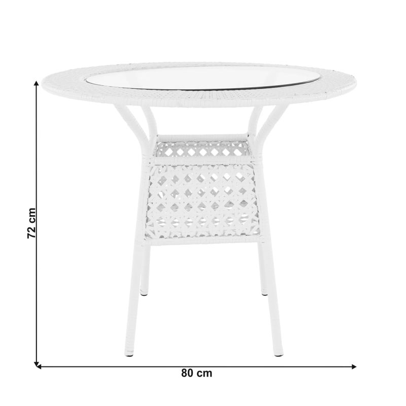 Záhradný set, 1+4, biely, KOVEN