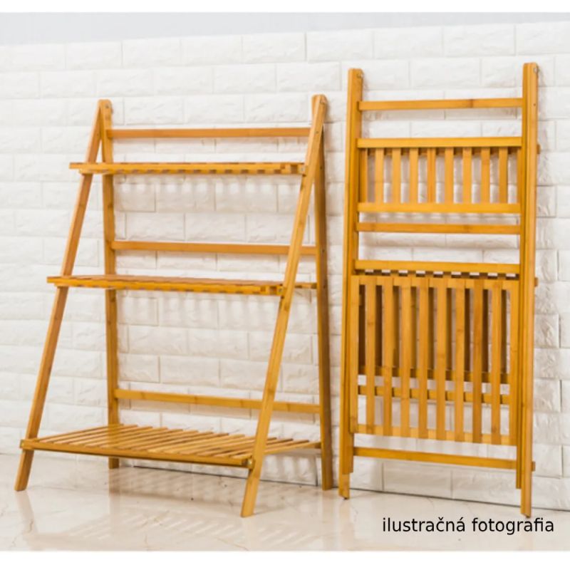 Regál, 70cm, bambus, prírodný, NEPEL TYP 2