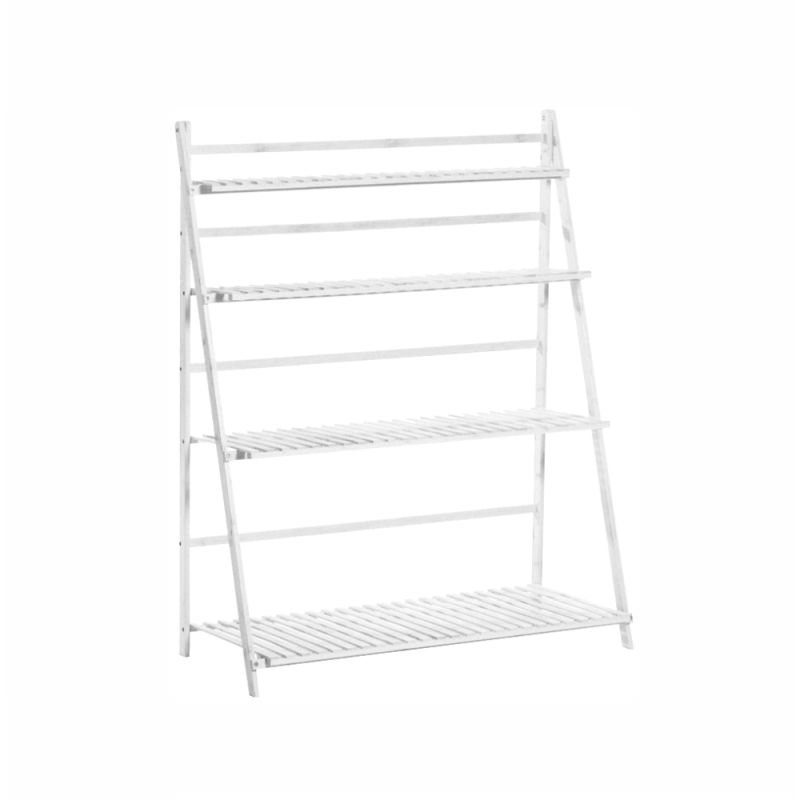 Regál, 70cm, bambus, biely, NEPEL TYP 2