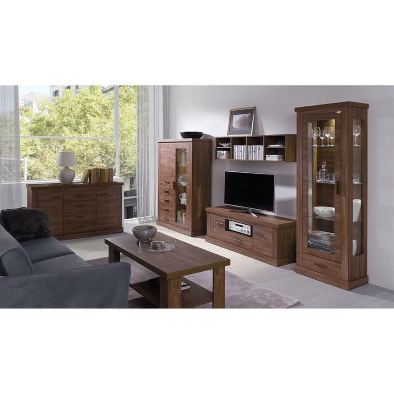 Komoda, 123cm, kombinovaná, dub stirling, HILARD AR6