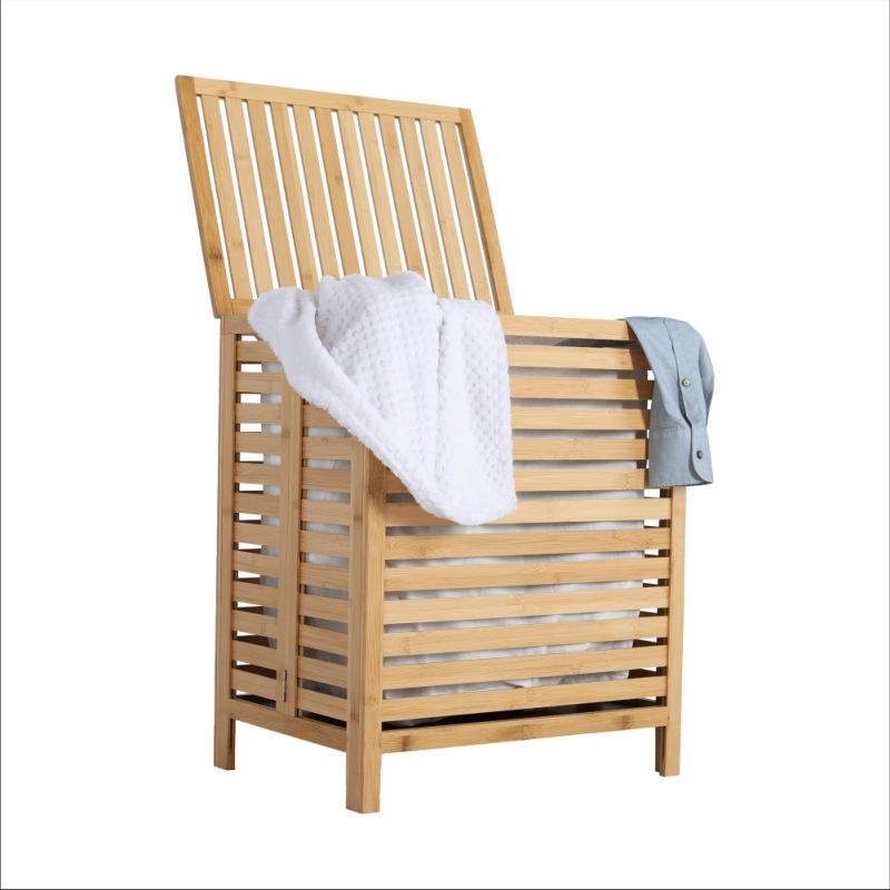Kôš na bielizeň, 50cm, prírodný bambus, MENORK