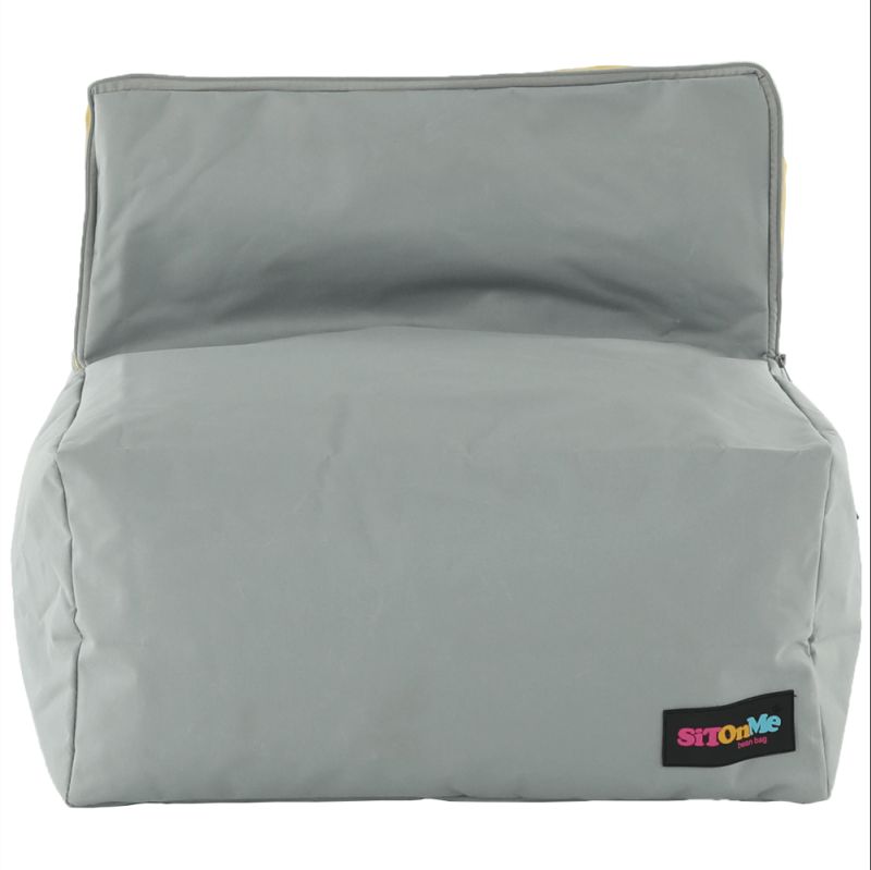 Sedací vak, 50cm, sivý, žltý, látka, ALIMOR