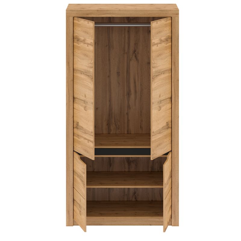 Skriňa, 103cm, kombinovaná, dub wotan, TORONTA F