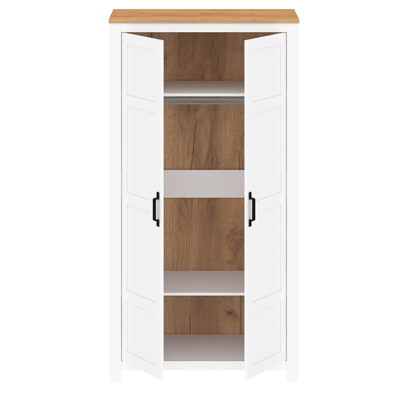 Skriňa, 104cm, kombinovaná, biela alba, dub craft zlatý, LANZETTE F