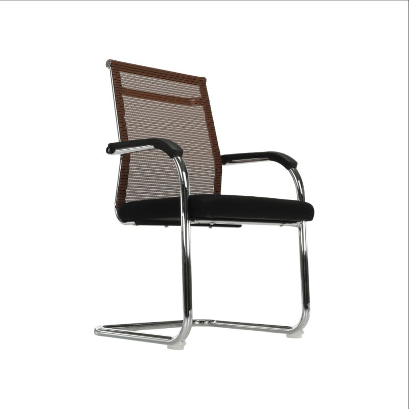 Zasadacia stolička, čierna a hnedá sieťovina, kov strieborný, ESIN