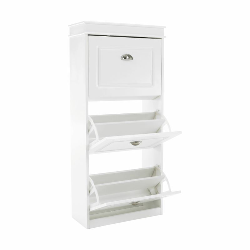 Botník, 54cm, 3-radový, biely, SEBER TYP 2