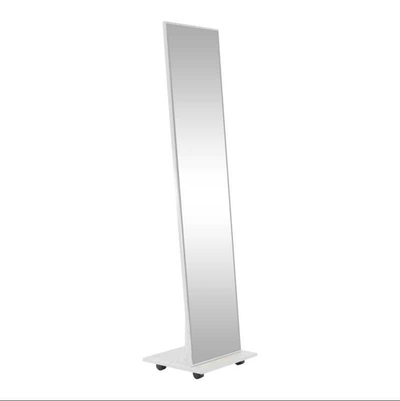 Zrkadlo na kolieskach, 40x168cm, biele, NEPTUN