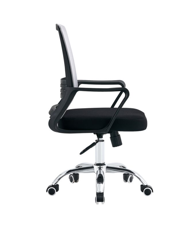 Kancelárska stolička, čierna látka, sivohnedá TAUPE sieťovina, APOLO 2 NEW