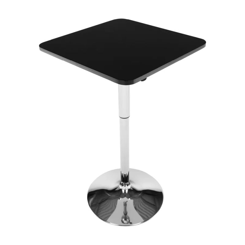 Barový stôl, 57cm, nastaviteľný, čierny, FLORIAN