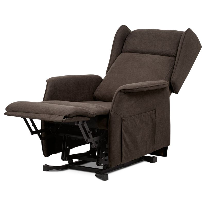 Elektrické polohovacie kreslo hnedé, TV-1190 BR2, relaxačné