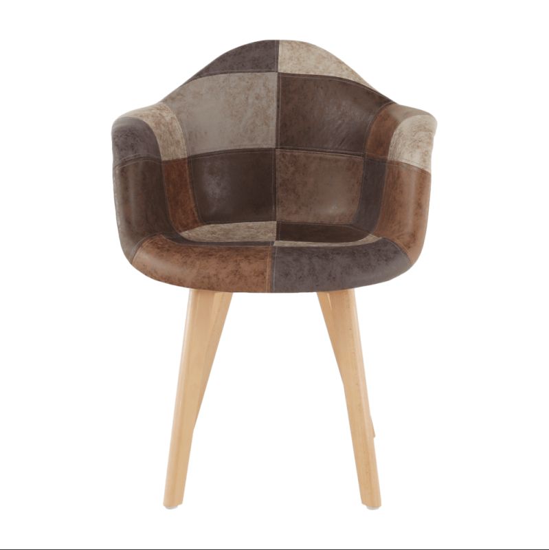 Dizajnové kreslo, patchwork látka, nohy buk, TERST