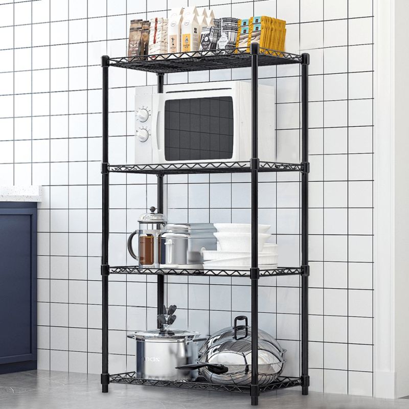 Regál, 56cm, 4-policový, čierny, SUER TYP 1