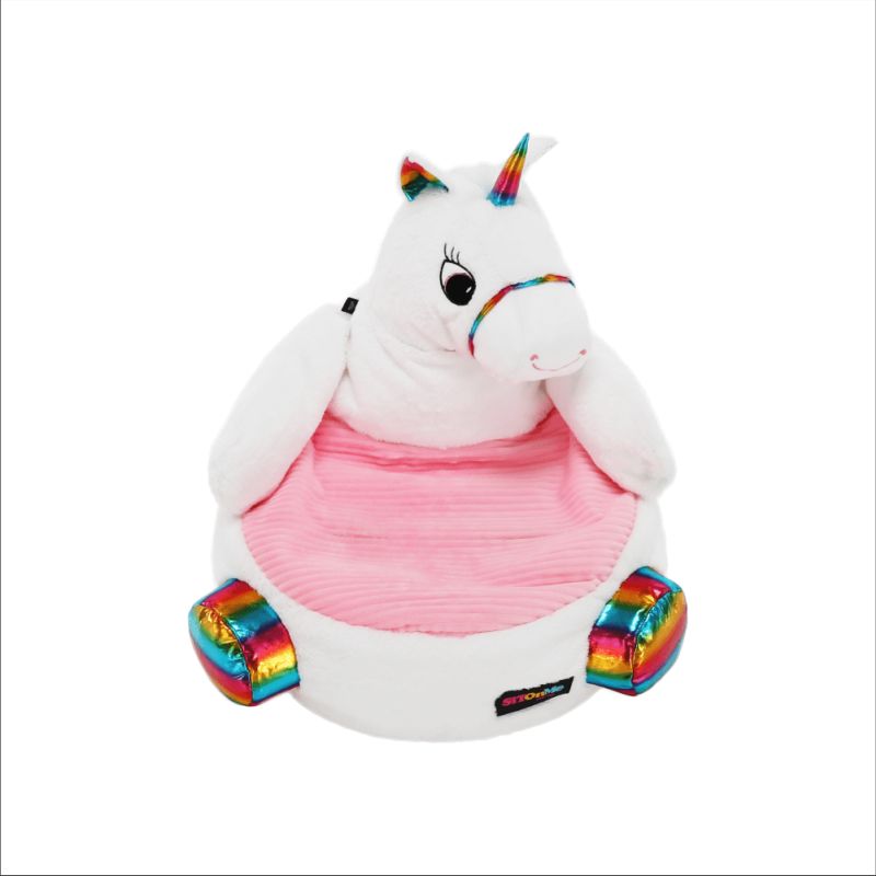 Sedací vak, 50cm, jednorožec, bielo-ružová látka, BUFEL