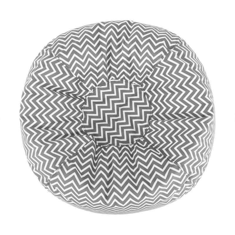 Sedací vak, 60cm, sivo-biely, cik cak vzor, látka, GOMBY