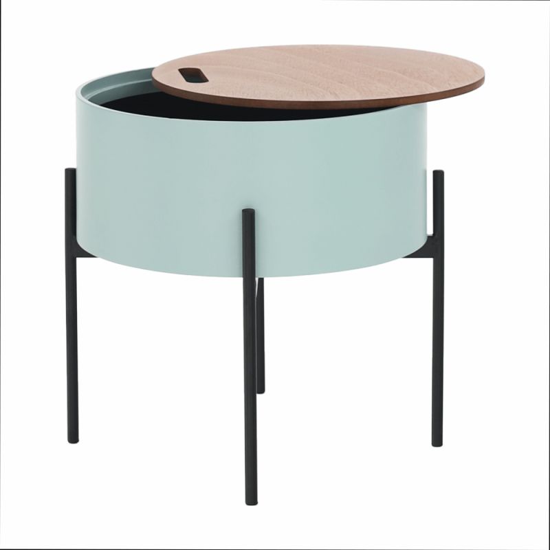 Príručný stolík, 38x38cm, neo mint, prírodný, čierny, MOSAI