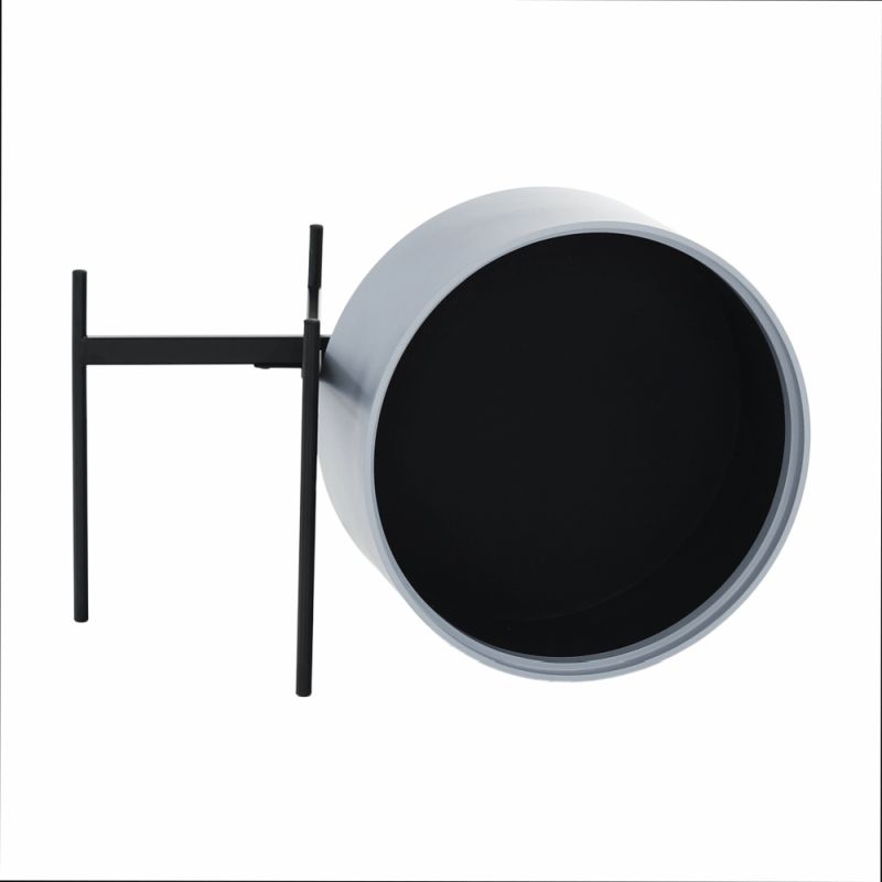 Príručný stolík, 38x38cm, sivý, prírodný, čierny, MOSAI