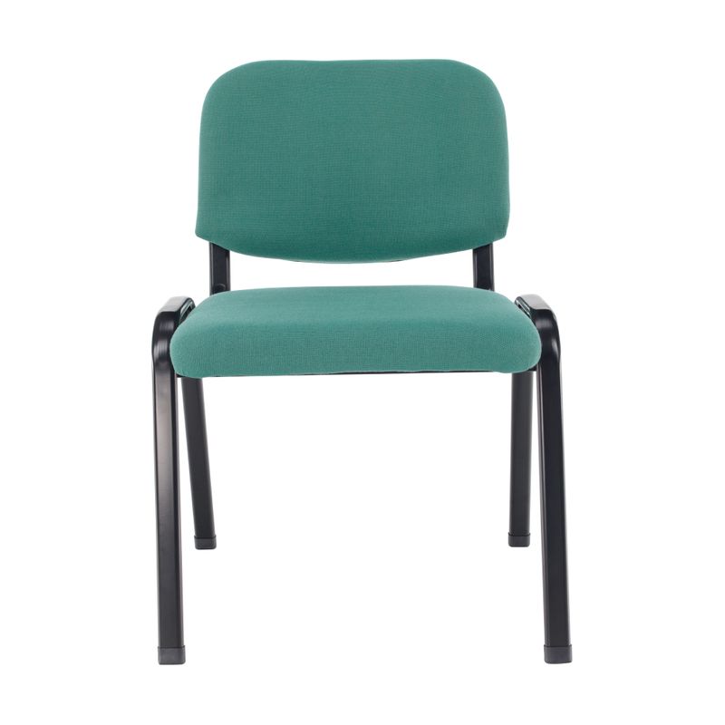 Kancelárska stolička, zelená látka, nohy kov čierny, ISO 2 NEW