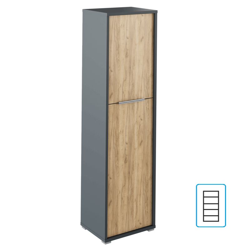 Skriňa, 50cm, policová, grafit, dub artisan, RIOMA NEW TYP 08