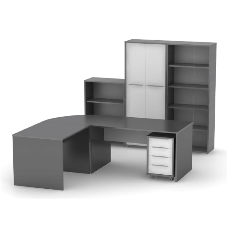 Skriňa so zámkom, 75cm, grafit, biela, RIOMA NEW TYP 31