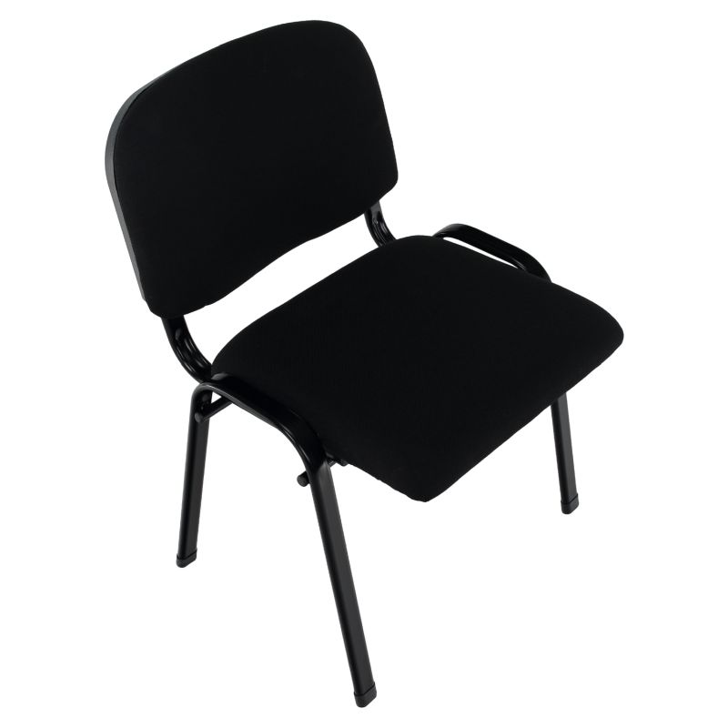 Kancelárska stolička, čierna látka, nohy kov čierny, ISO 2 NEW