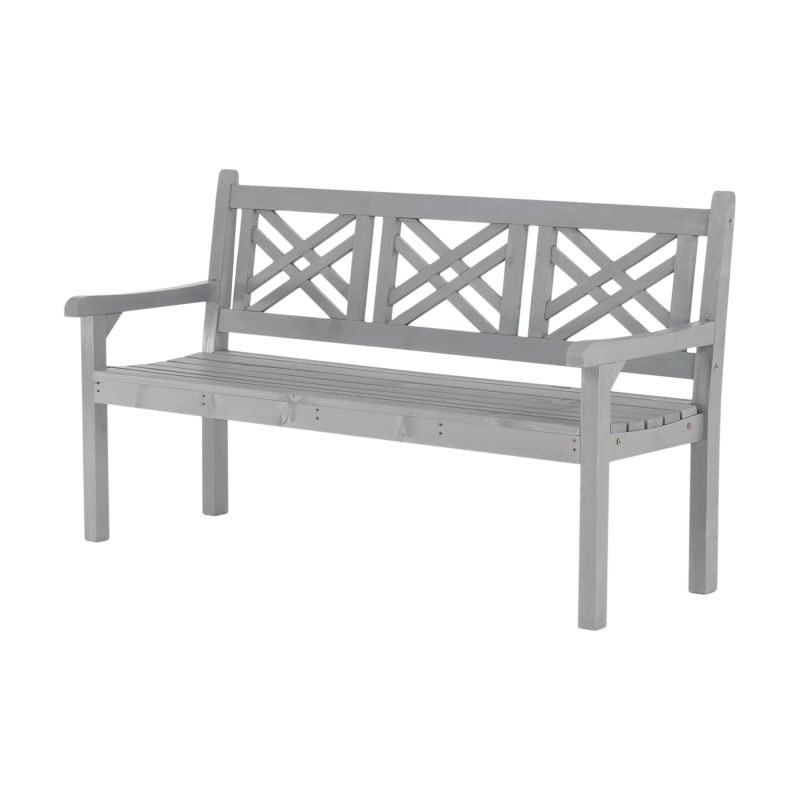 Záhradná lavička, 150cm, masív, sivý, FABLA