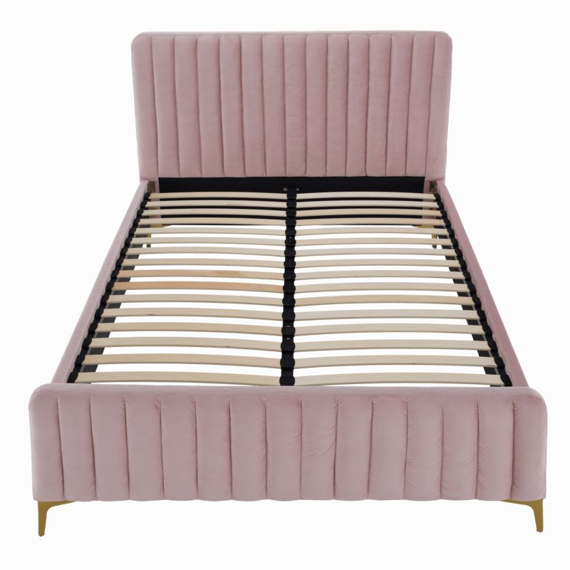 Manželská posteľ, 180x200, s roštom, ružová, KAISA