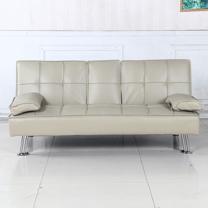 Rozkladacia pohovka, béžová ekokoža, GOLDIA NEW