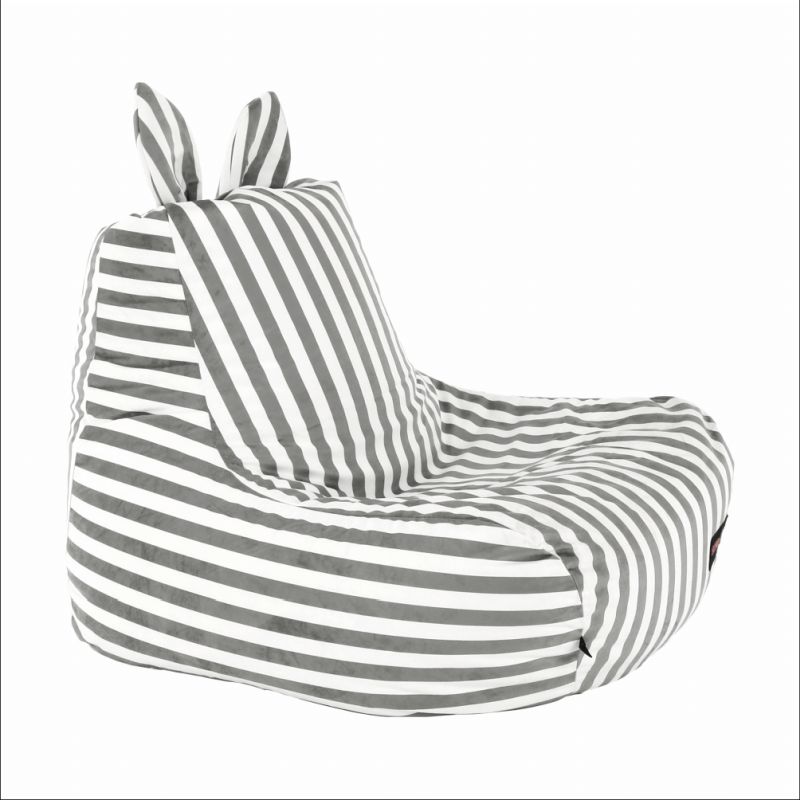 Sedací vak, 50cm, biela, sivá látka, LAPIN