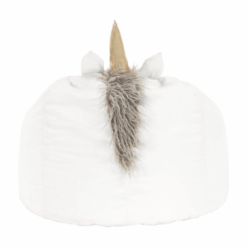 Sedací vak, 75cm, jednorožec, biely, látka, INOROG