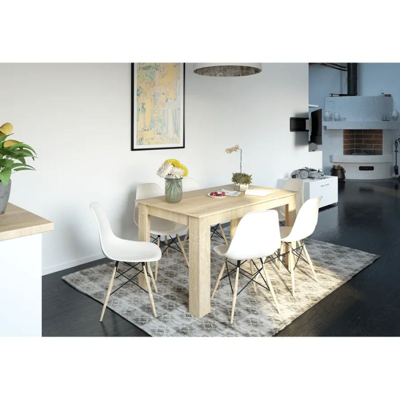 Jedálenský stôl, 140x80cm, DTD, dub sonoma, GENERAL NEW