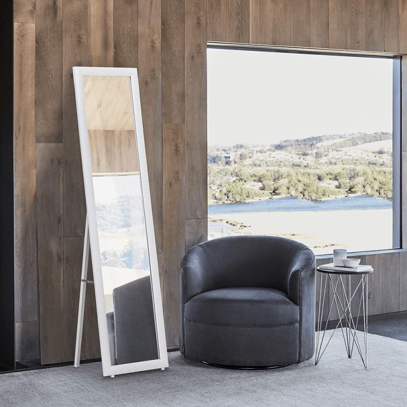 Stojanové zrkadlo, 40x150cm, biele, LAVAL