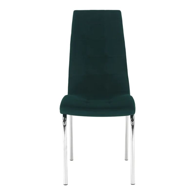 Jedálenská stolička, smaragdová Velvet látka, nohy chróm, GERDA NEW